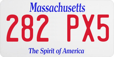 MA license plate 282PX5