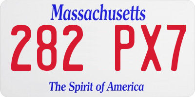 MA license plate 282PX7