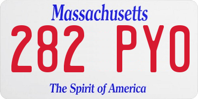 MA license plate 282PY0