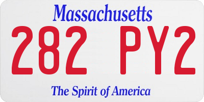 MA license plate 282PY2