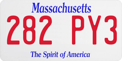 MA license plate 282PY3