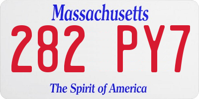 MA license plate 282PY7