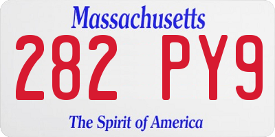 MA license plate 282PY9