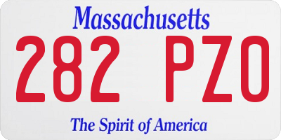 MA license plate 282PZ0