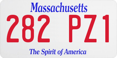 MA license plate 282PZ1