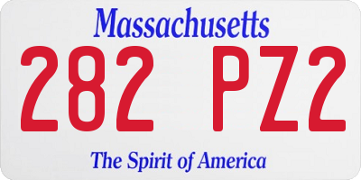 MA license plate 282PZ2