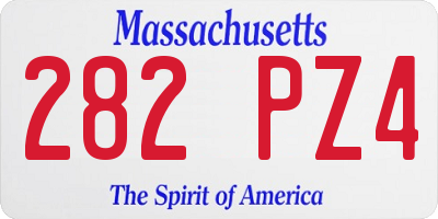 MA license plate 282PZ4