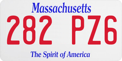 MA license plate 282PZ6