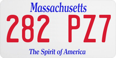 MA license plate 282PZ7