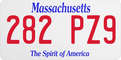 MA license plate 282PZ9