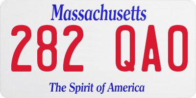 MA license plate 282QA0
