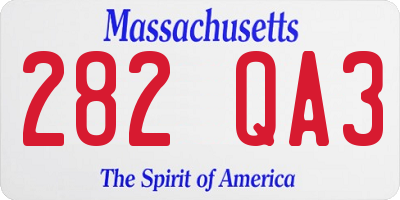 MA license plate 282QA3