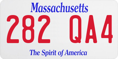 MA license plate 282QA4
