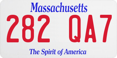 MA license plate 282QA7