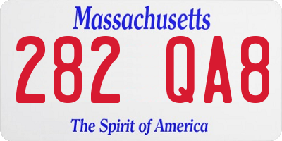 MA license plate 282QA8