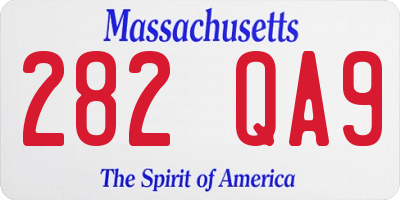 MA license plate 282QA9