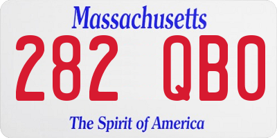 MA license plate 282QB0