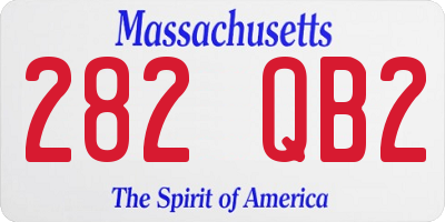 MA license plate 282QB2