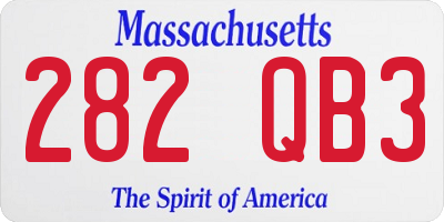 MA license plate 282QB3