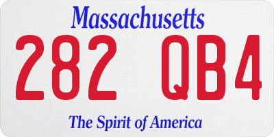 MA license plate 282QB4