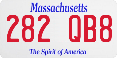 MA license plate 282QB8