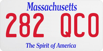 MA license plate 282QC0