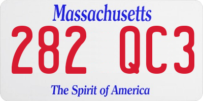 MA license plate 282QC3