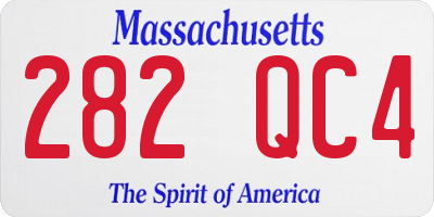 MA license plate 282QC4