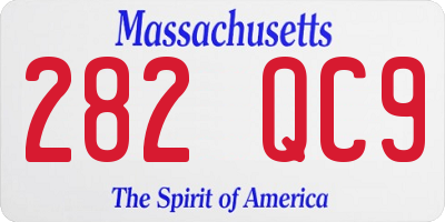 MA license plate 282QC9