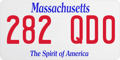 MA license plate 282QD0