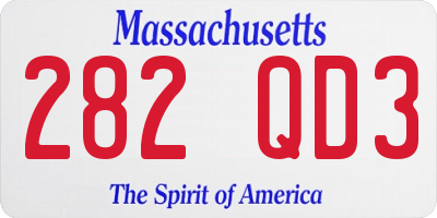 MA license plate 282QD3