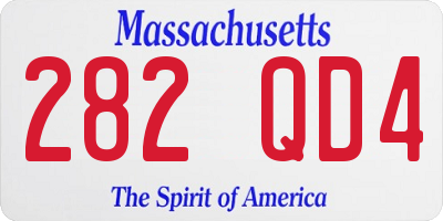 MA license plate 282QD4