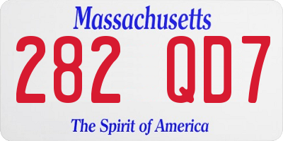 MA license plate 282QD7