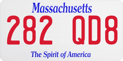 MA license plate 282QD8
