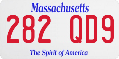 MA license plate 282QD9