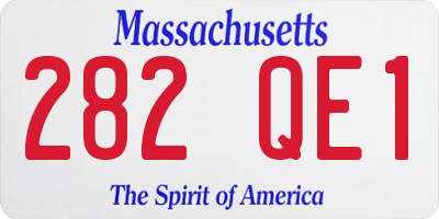 MA license plate 282QE1