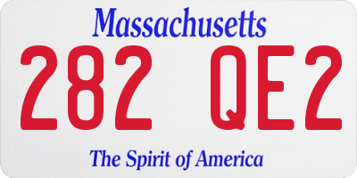 MA license plate 282QE2