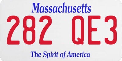 MA license plate 282QE3