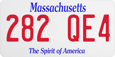 MA license plate 282QE4