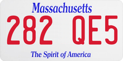 MA license plate 282QE5