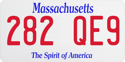 MA license plate 282QE9