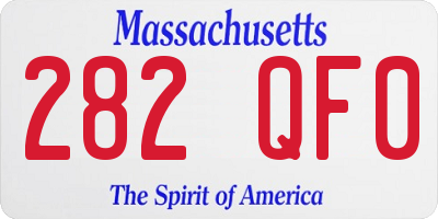 MA license plate 282QF0