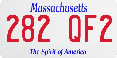 MA license plate 282QF2