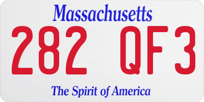MA license plate 282QF3