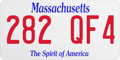 MA license plate 282QF4