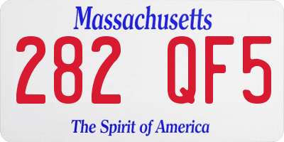 MA license plate 282QF5