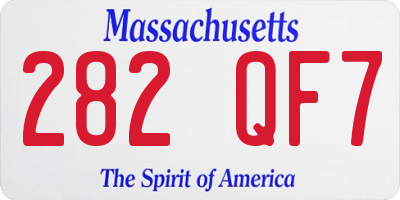 MA license plate 282QF7