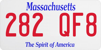 MA license plate 282QF8