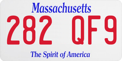 MA license plate 282QF9