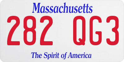 MA license plate 282QG3